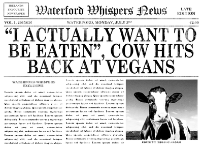 “I Actually Want To Be Eaten”, Local Cow Hits Back At Vegans - Waterford Whispers Mug