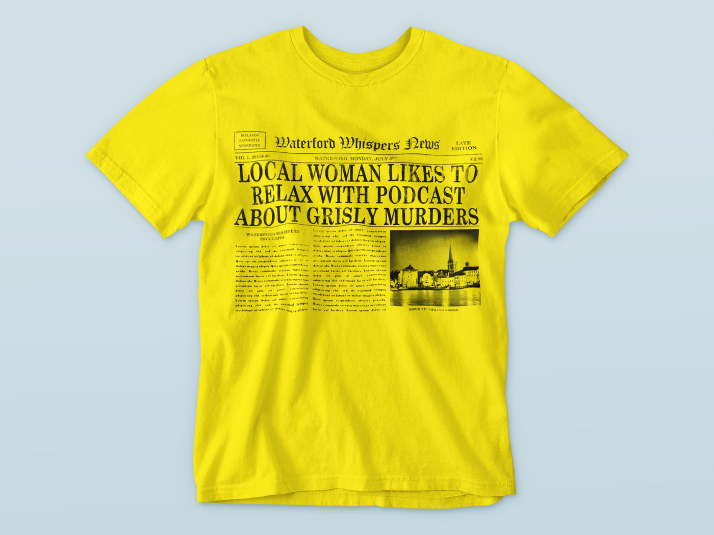 Local Woman Likes To Relax With Podcast About Grisly Murders - Premium WWN T-shirt- Premium WWN T-shirt