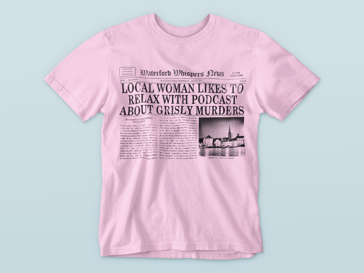 Local Woman Likes To Relax With Podcast About Grisly Murders - Premium WWN T-shirt- Premium WWN T-shirt