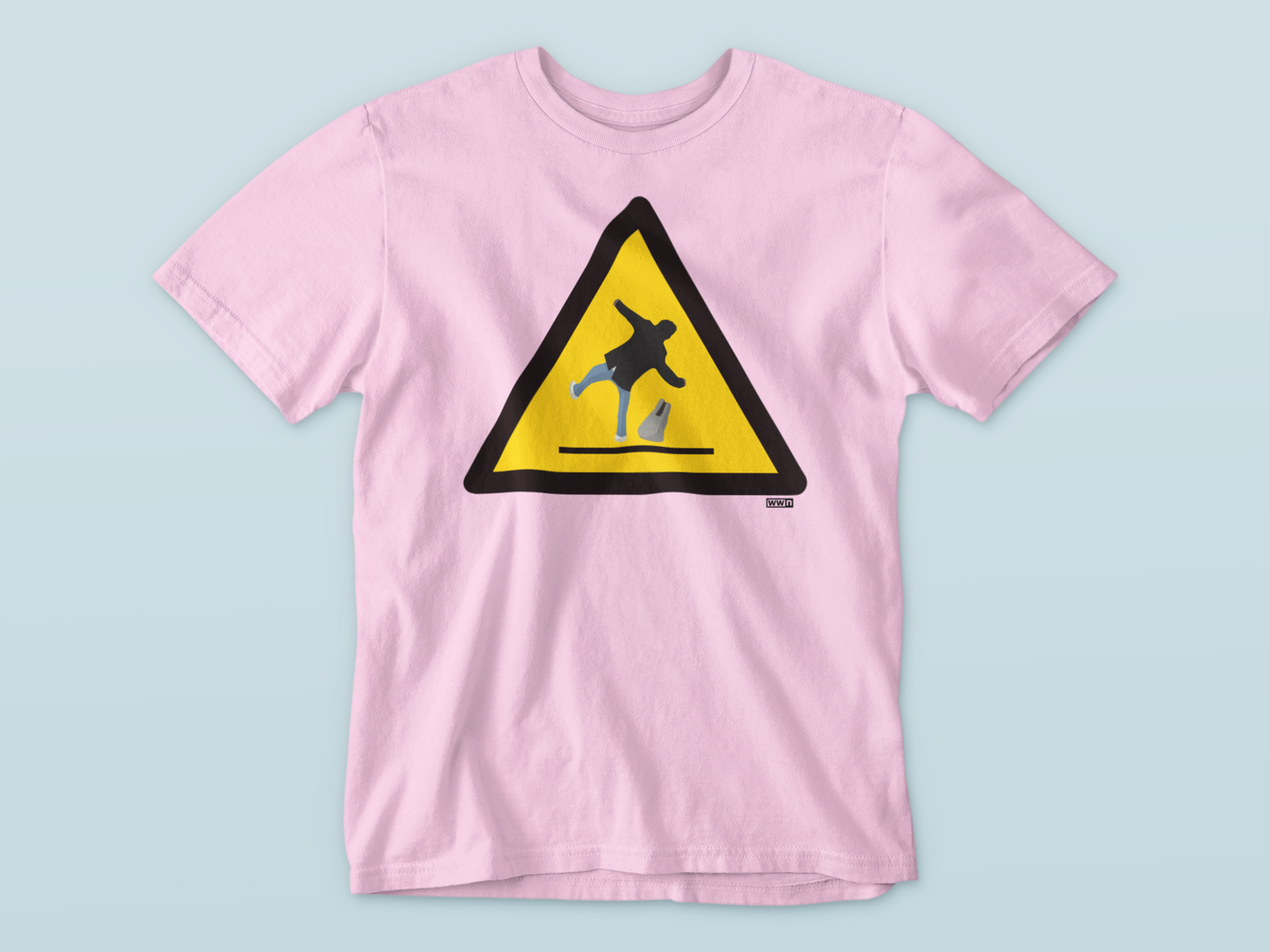 Caution Slippery Surface (RTÉ Man Slips On Ice) - Premium WWN T-shirt