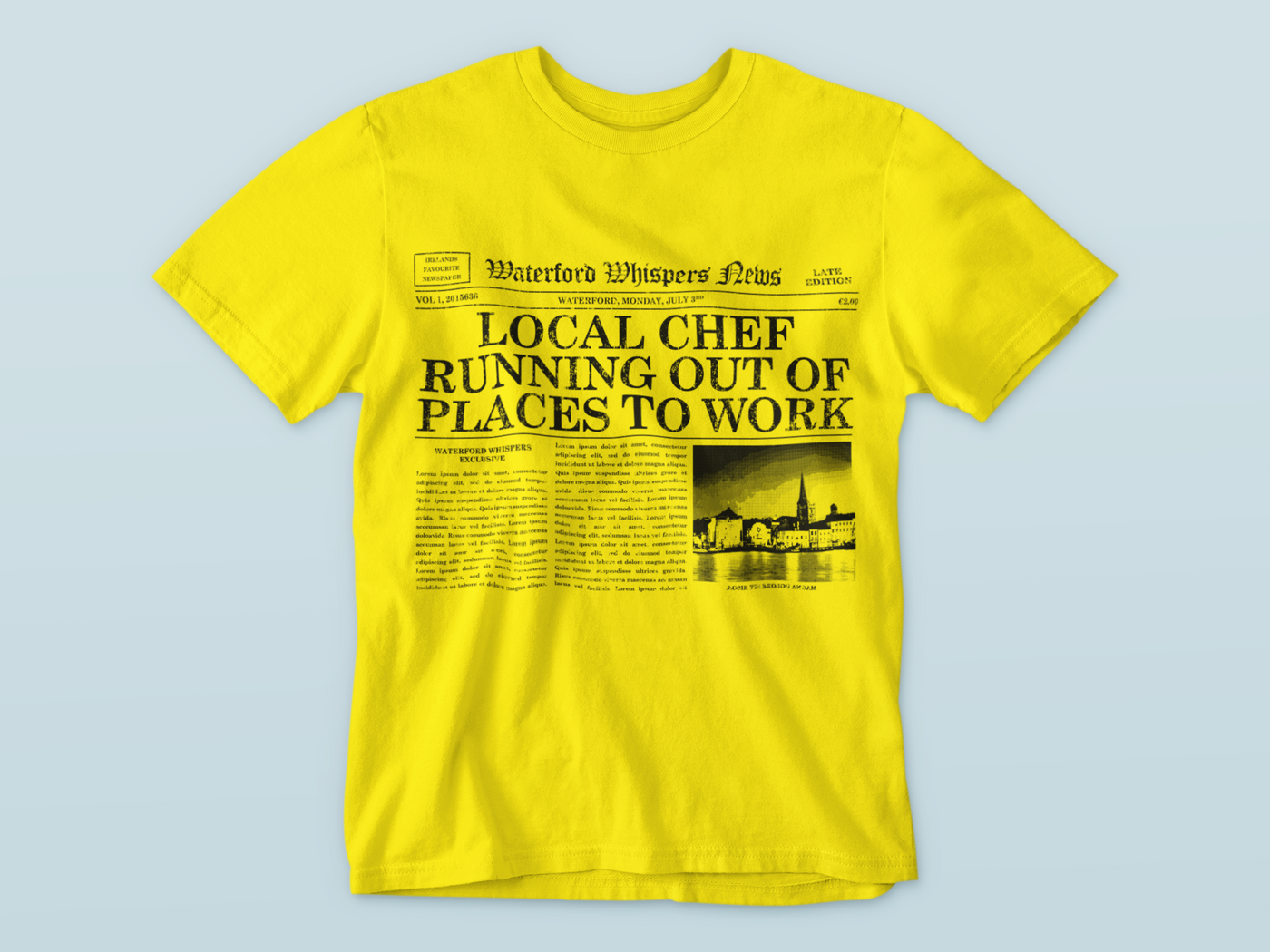 Local Chef Running Out Of Places To Work - Premium WWN Headline T-shirt