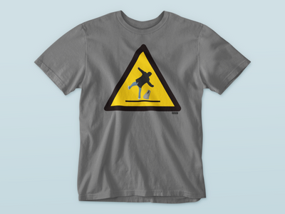 Caution Slippery Surface (RTÉ Man Slips On Ice) - Premium WWN T-shirt