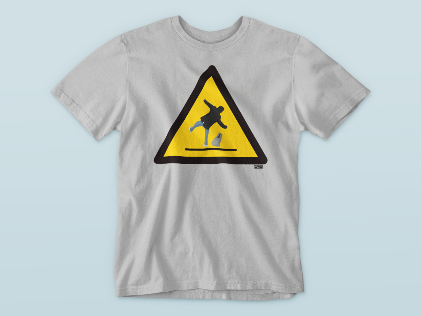 Caution Slippery Surface (RTÉ Man Slips On Ice) - Premium WWN T-shirt