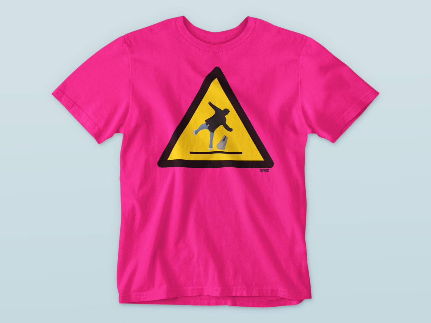 Caution Slippery Surface (RTÉ Man Slips On Ice) - Premium WWN T-shirt