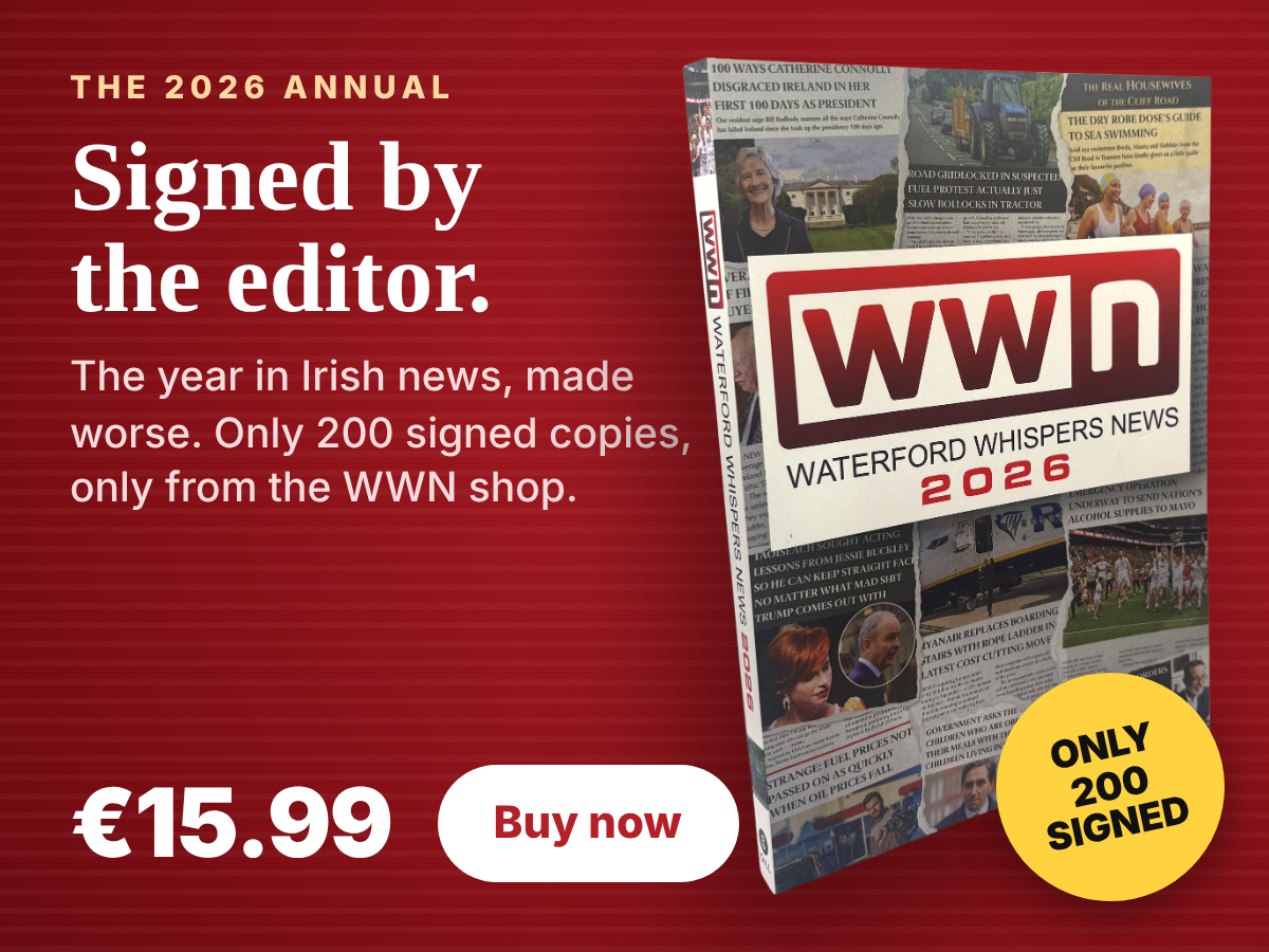 Waterford Whispers News 2026 book, signed by the editor, 15.99 euro